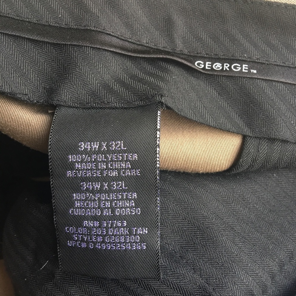 George 34x32 dark tan dress pants